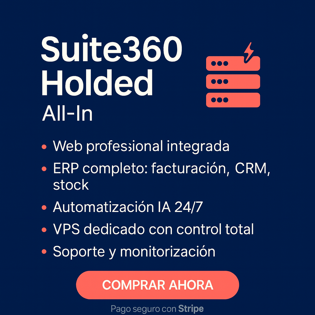 Suite360Holded Premium All-In: web + Holded + automatizaciones e IA para pymes